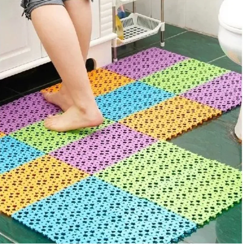 

Bathroom Carpet Practical Nice Bathroom Mat Plastic Non-slip Shower Bathroom Bath Mosaic Mat Good Quality tapis salle de bain