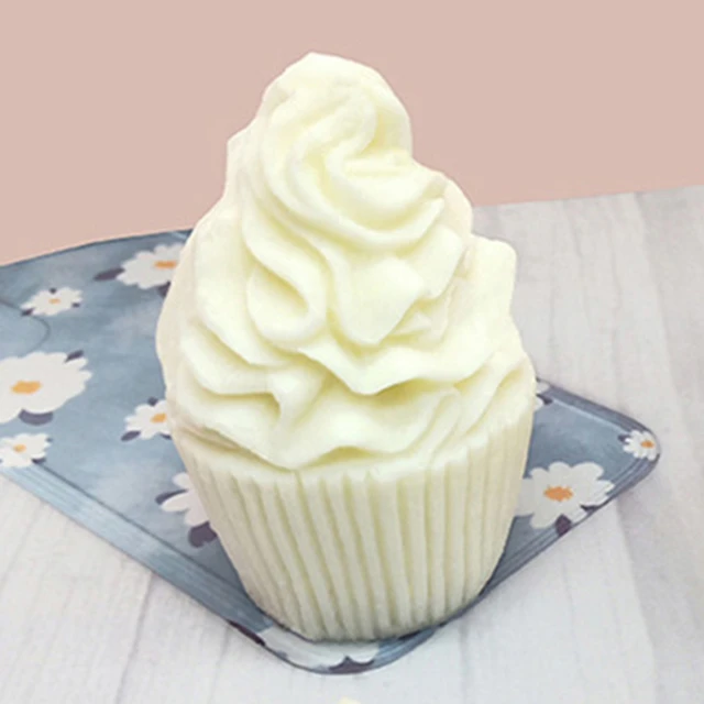 ONNPNN Simulation Cupcake Candle Mold, 3D Cupcake-shape Silicone Molds,  Cupcake Shaped Handmade Soap Moulds, Creative Food Shape Chocolate Fondant  DIY
