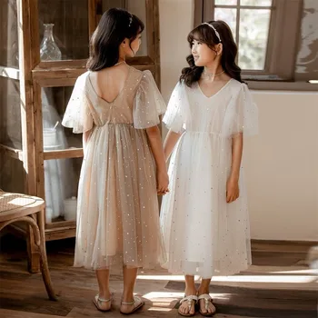 

Elegant Flower Girls Dress Wedding Party Princess Dress Kids Clothes Lace Long Sleeves Dress Children's Vestidos For 3-16T CL255