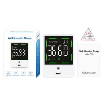 

Non-contact Infrared Forehead Thermometer Wall Mount Self-service Automatic Temperature with Alarm LCD Display without Battery