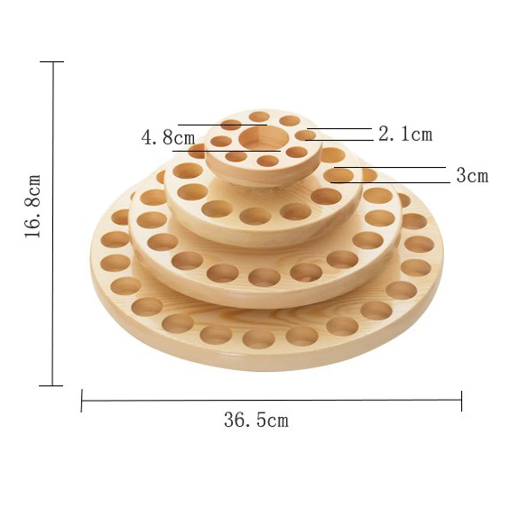 4 Tiered Wood Essential Oils Display Stand, Oil Bottle Storage Organizer Holder Rack - Holds 63 Bottles with Different Sizes
