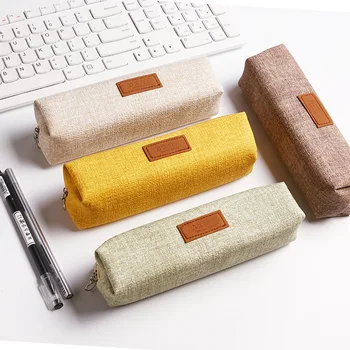 

Creative simple pencil box student solid color pencil bag Korean stationery bag stationery box