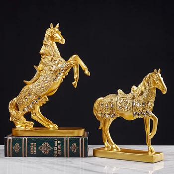 

Horse Shape Artwork Statue Modern Style Lucky Gift Resin Horse Home Decoration Ornaments Desk Study Crafts Home Decorations