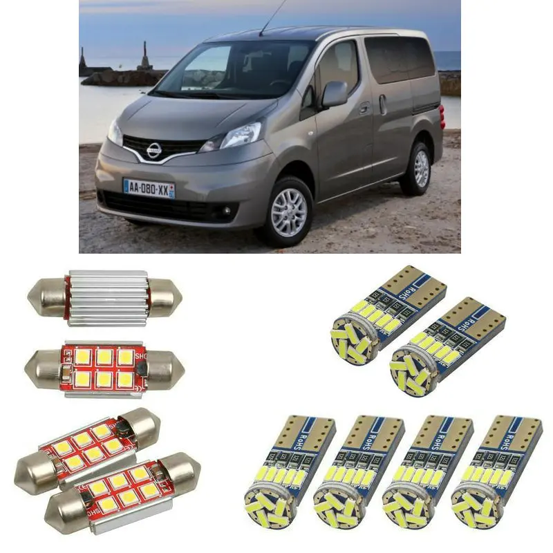Интерьерный светодиодный автомобильный светильник s для Nissan nv200, коробка для кузова nv200, лампы для автобуса, лампы для автомобилей, светильник номерного знака, 6 шт