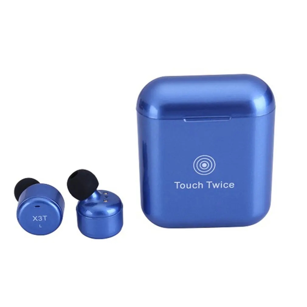 Light Blue X3T сенсорный контроль истинные беспроводные Bluetooth наушники мини спортивные наушники с зарядным чехлом для смартфонов - Цвет: Light Blue