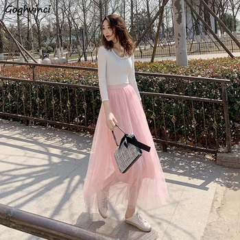 

Skirts Women Ins Korean Style Loose Solid Fashion Simple Elegant All-match Casual Womens High Quality Comfortable Soft Chic New