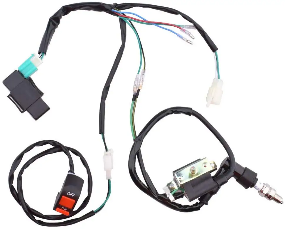 Minireen провод ткацкий станок Магнето катушка CDI Kill переключатель для 50cc 70cc 90cc 110cc 125cc140cc ATV Kick Start Dirt Pit Bike ATV