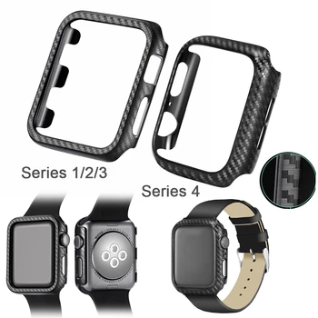 

For Apple Watch Series 4 3 2 1 for i Watch Case 38MM 42 MM 40MM 44MM Ultra Thin Carbon Fiber Lines PC Case Protective Frame