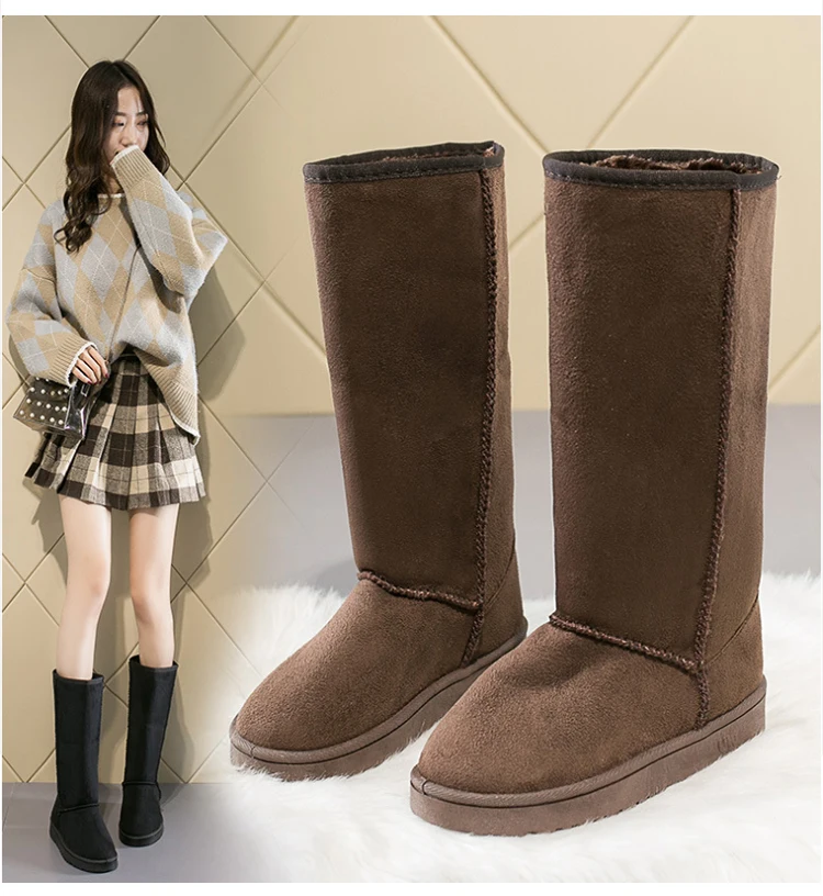 Foreign Trade Europe  America Classic Snow Boot Women Gaotong Snow Boots Female Russia 33 Centimeters Height Boots 41 Yards Code
