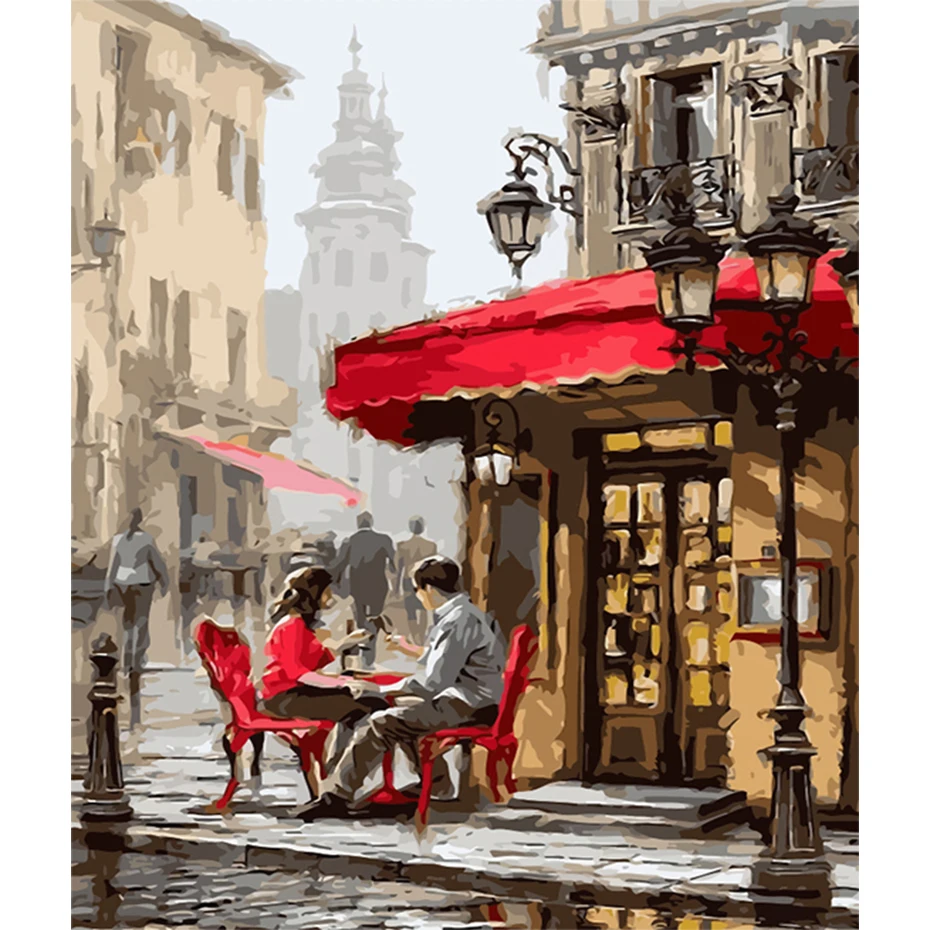 

Hot Sale London Street Landscape Diy Frame Oil Painting By Numbers Kits For Adults Acrylic Picture By Numbers On Canvas Wall Art