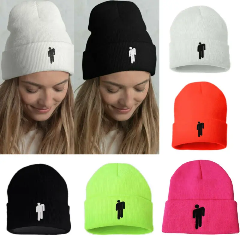 

5 Color Hip-hop Knitted Hat Unisex Women Men Billie Eilish Beanie Stickman Knit Hat Bonnet Baggy Ski Cap 3FS