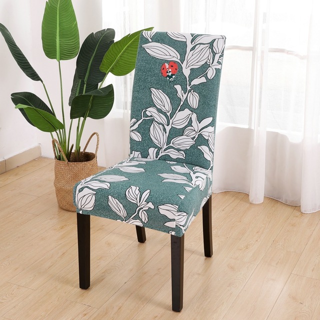 Series Chair Cover for Dining Room Banquet Hotel Kitchen Spandex Stretch Print Chair Covers Removable Washable Seat Decor