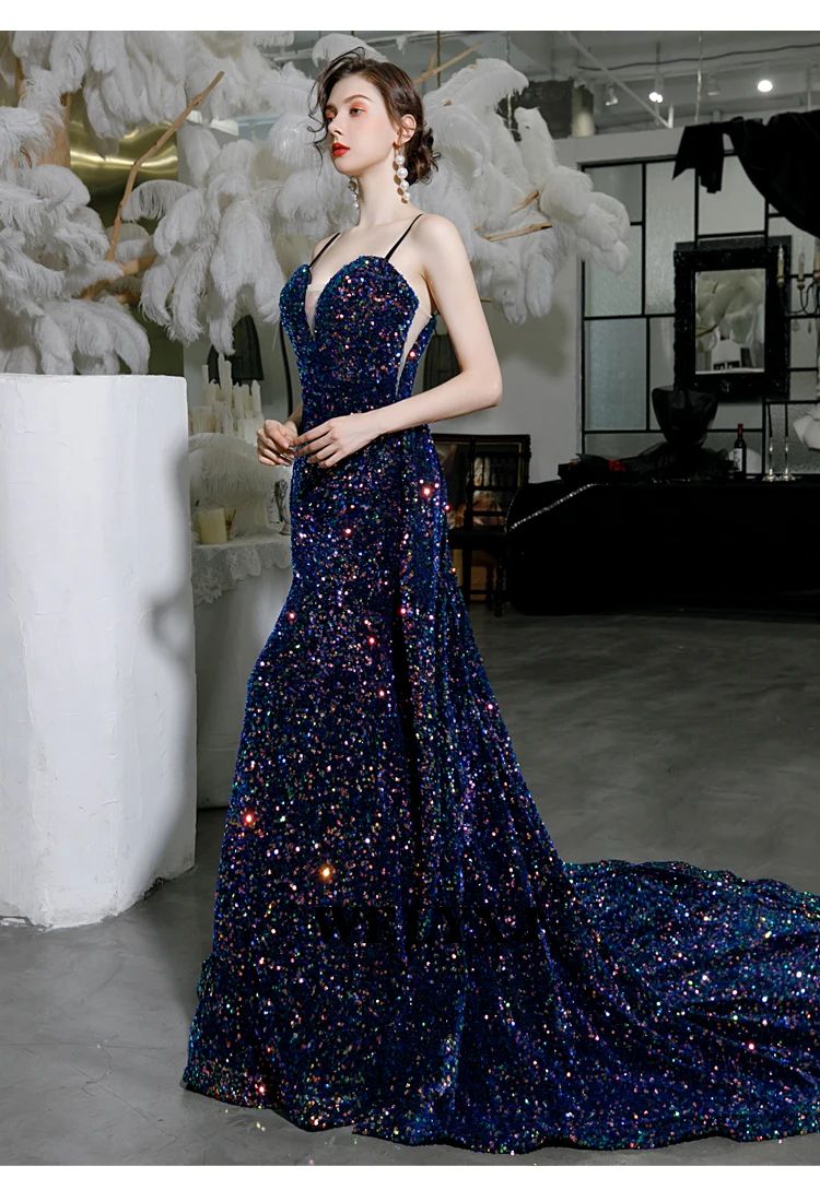 Robe De Soiree Longue Ever Pretty Little Mermaid разноцветные Сексуальные вечерние платья с блестками блестящего размера плюс вечерние платья