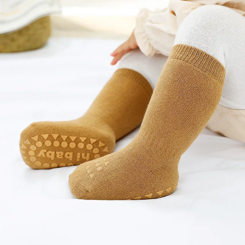 Newborn Socks for Girls Boys Anti Slip Cotton Winter Thick Terry Infant 0 to 3 Years