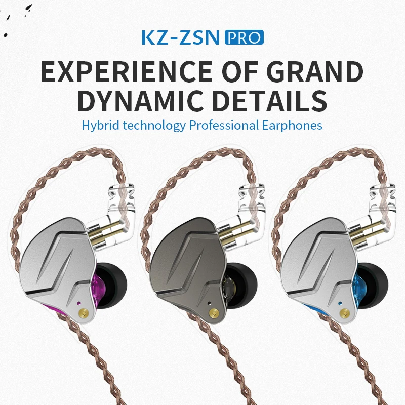 KZ ZSN PRO 1BA+ 1DD гибридные наушники-вкладыши HIFI DJ Monito спортивные наушники-вкладыши KZ ZS10 PRO AS10 KZ ZSX KZ ZSN PRO AS06