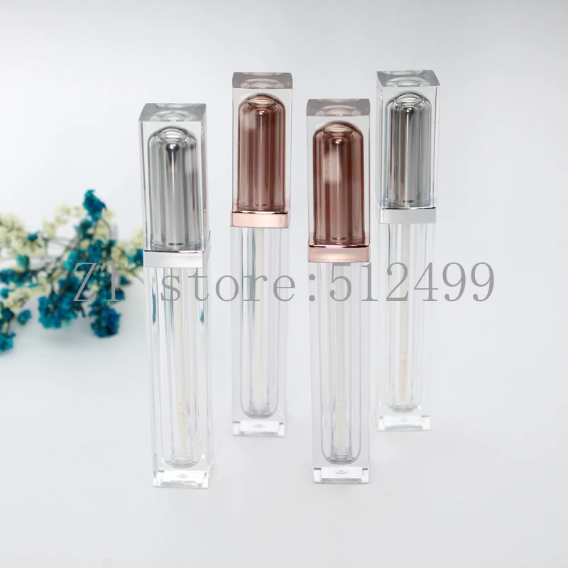 

10/20/30pcs Empty Clear Square Cosmetic Lip Gloss Tube with rose gold/silver cap DIY Lip Balm Sub bottling Beauty Makeup Tools