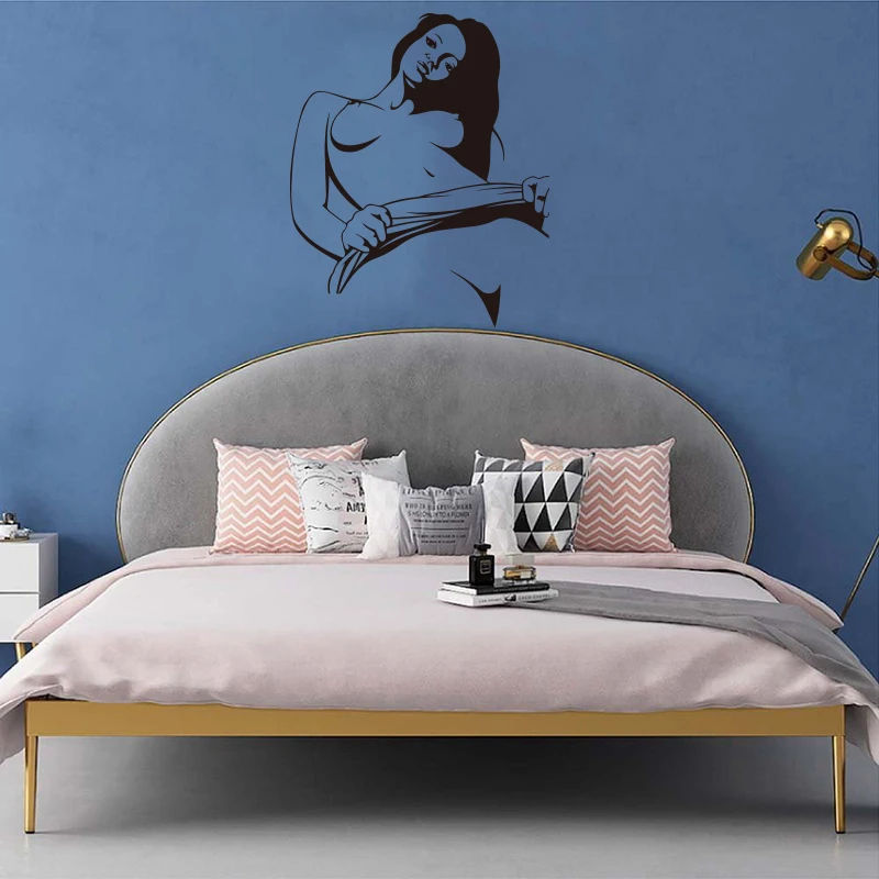 Modern Naked Woman Girl Boobs Adult Wall Sticker Bedroom Living Room Sexy Woman Girl Wall Decal Vinyl Home Decor (1)