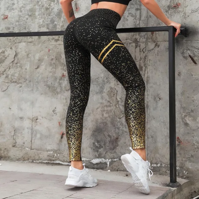 gold workout leggings