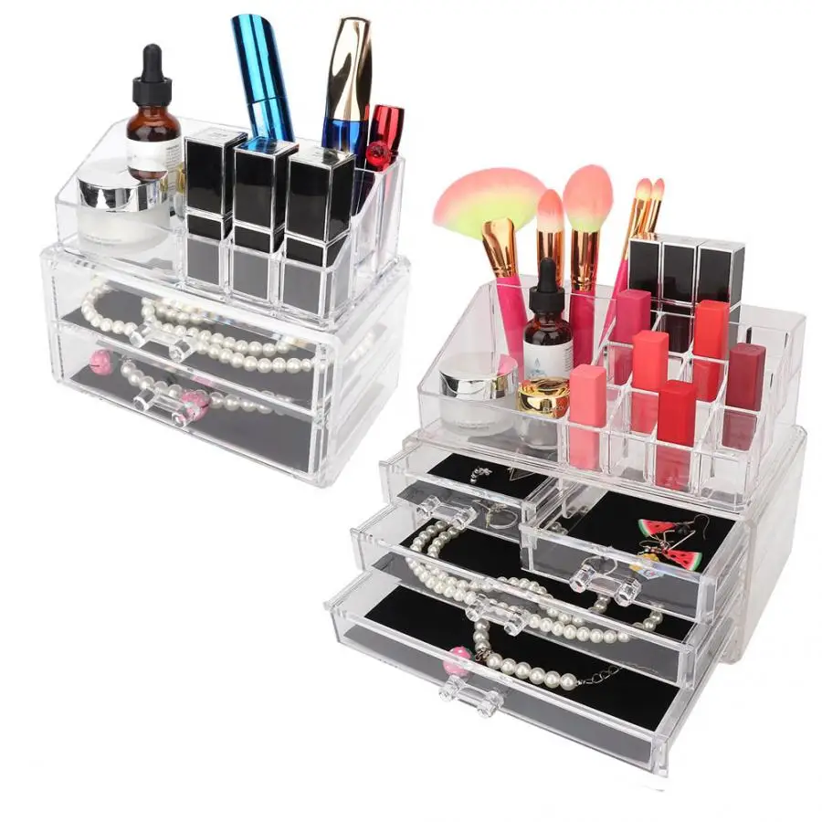 Многофункциональный Прозрачный Акриловый чехол для хранения макияжа для ногтей, органайзер, коробка для хранения для дизайна ногтей