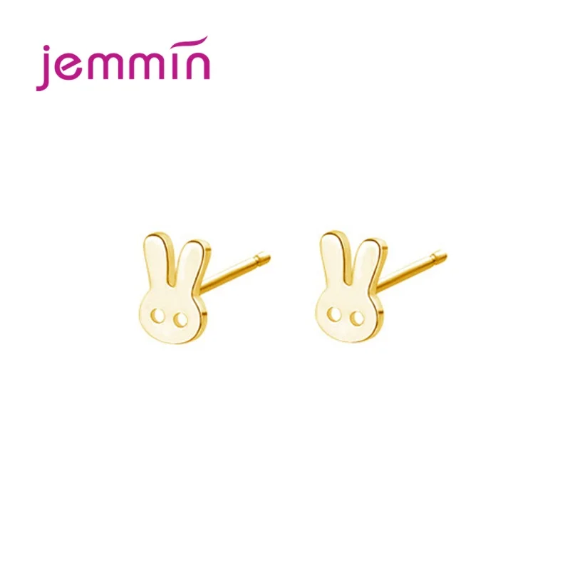 

Real 100% 925 Sterling Silver Rabbit Ear Floral Lovely Hearts Stud Earrings For Women Female Authentic Original Jewelry