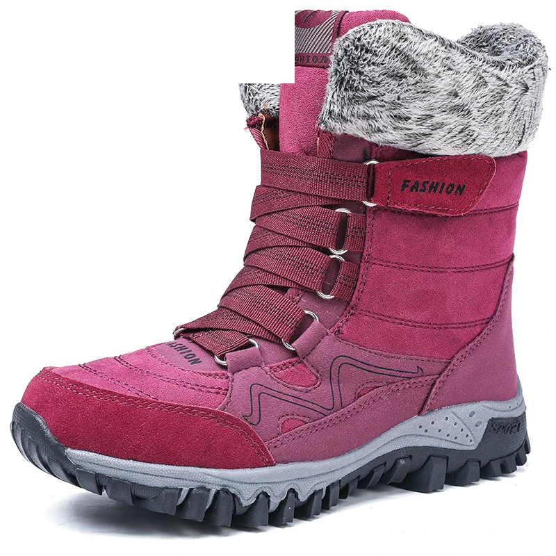 

CINESSD Women Snow Boots HOT Warm Short Fur Plush Winter Ankle Boot Platform Ladies Suede Elastic Shoes Female Zapatos De Mujer