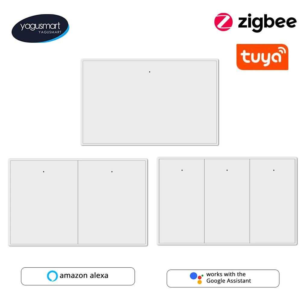 Умный выключатель Yagusmart Tuya Zigbee настенный переключатель с нажимными кнопками для