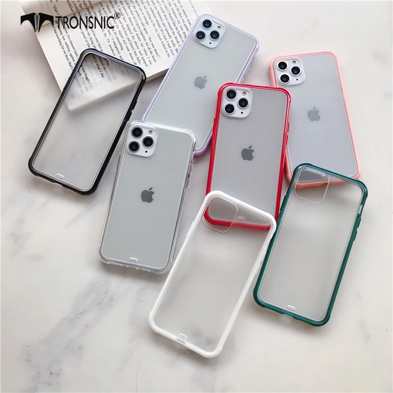 Матовый ударопрочный чехол для телефона iPhone 11 Pro XS MAX XR мягкий зеленый прозрачный