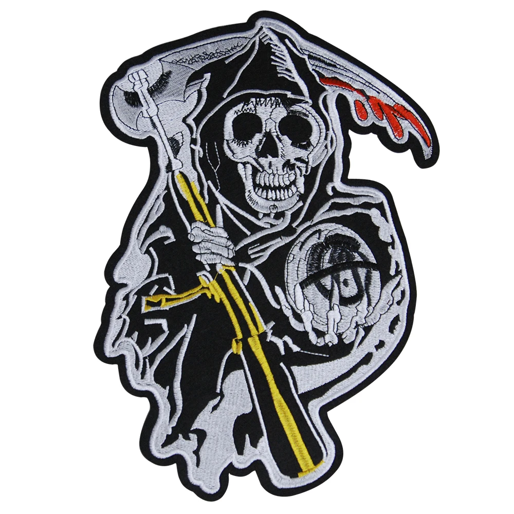 

2020 Black Sons of f Anarchy Patches For Vest Clothing iron on embroidered applique DIY garment textele accessoryies