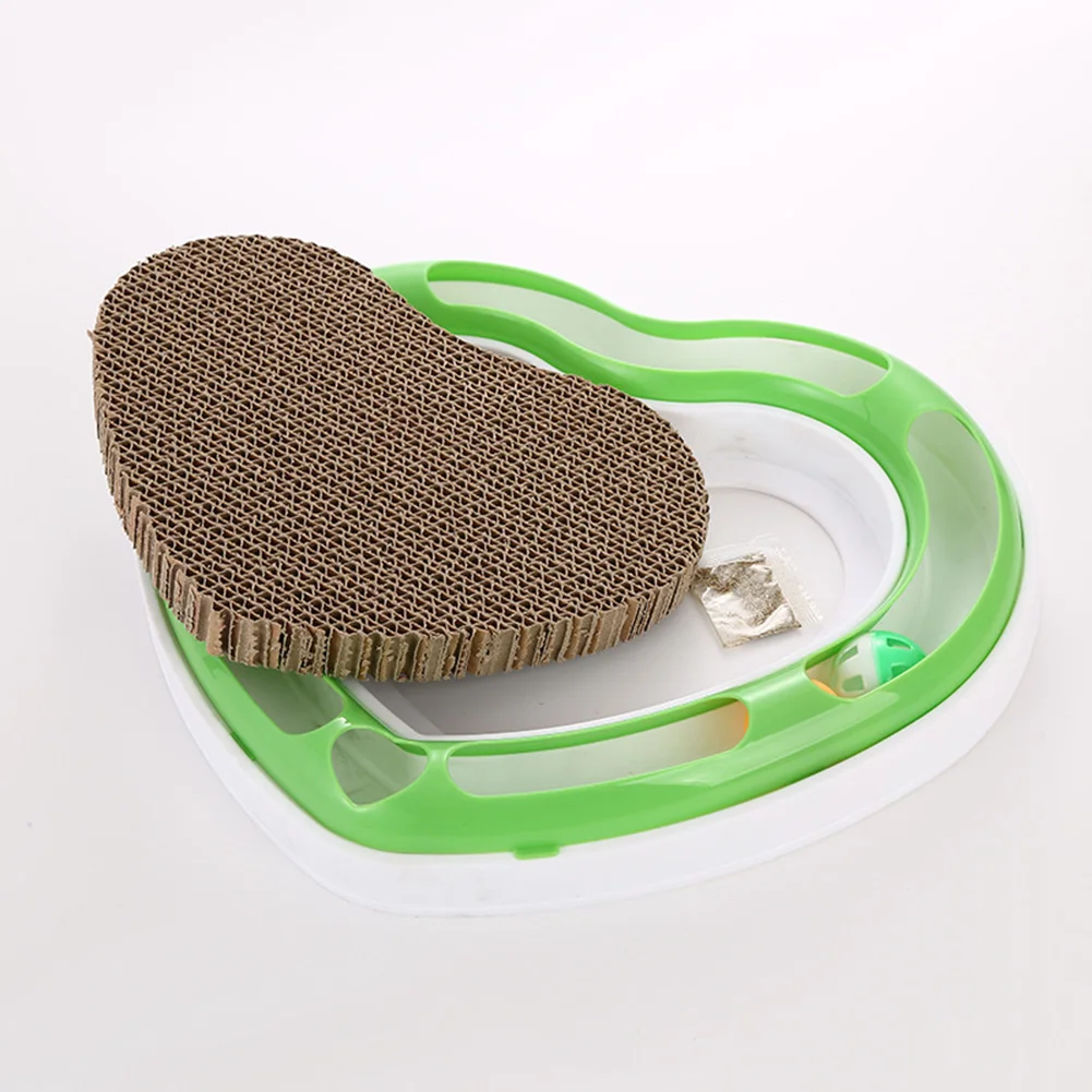 Игрушка в форме сердца, Колокольчик для котенка, гофрированная бумажная игра, Когтеточка