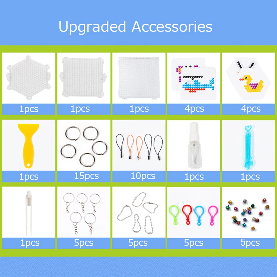 

DIY Colorful Water Spray Beads Accessories Package Pegboard Keychain Pendant Beads Birthday Gifts For Kids 25pcs/ 56pcs