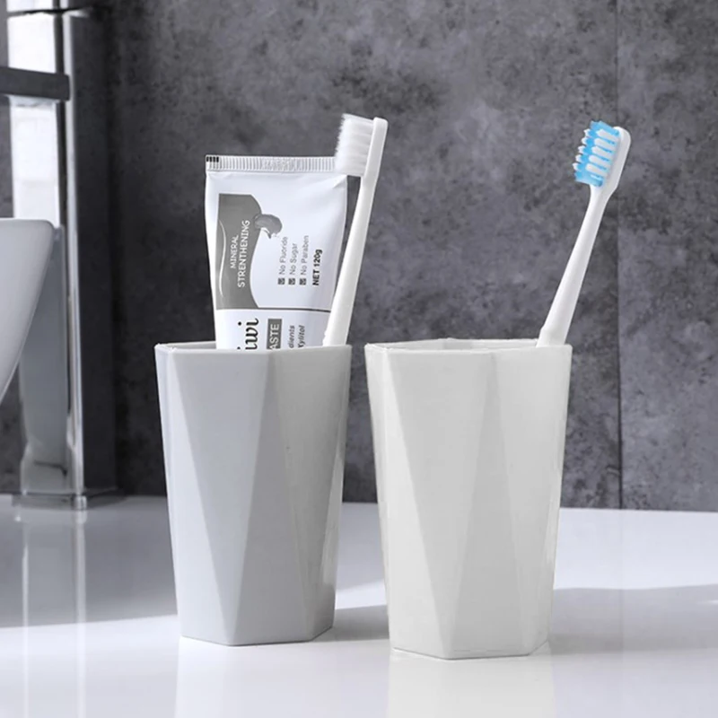 Plastic Cup Toothbrush Holder Washing Drinking Home Bathroom Tooth Mug Sightly 