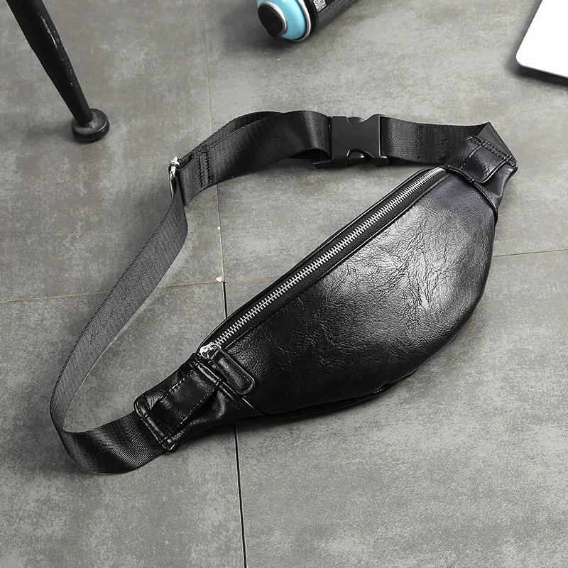 

Men's Waist Bag High Quality Leather Male Bolsa Solid Color Business for Men Famous Brands Luxury Bags Casual Totes New Fashion