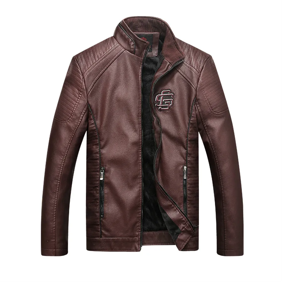 URBANFIND мужские Куртки из искусственной кожи размер L-3XL зимняя теплая куртка на молнии для мужчин мотоциклетная куртка и пальто
