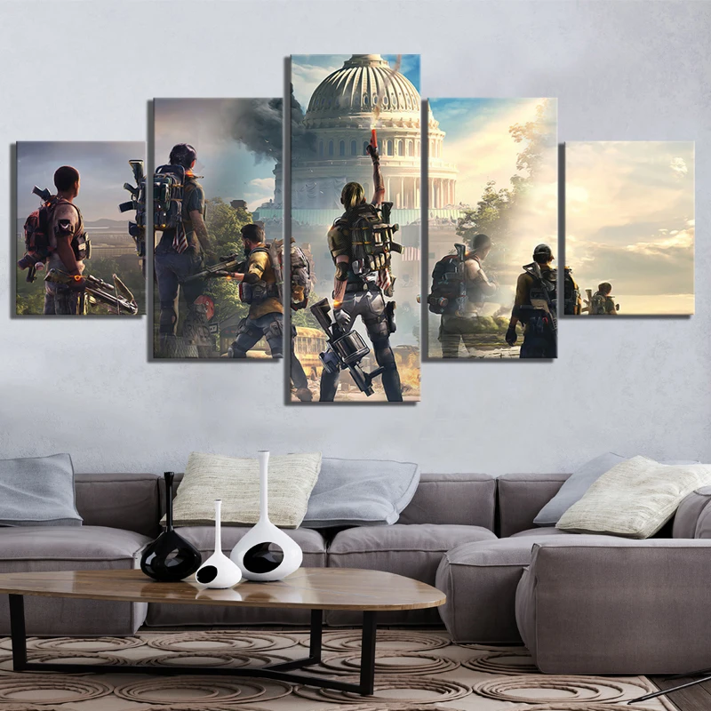 Домашний декор настенные картины с игрой Tom Clancy's The Division 2 постер рисунком из 5