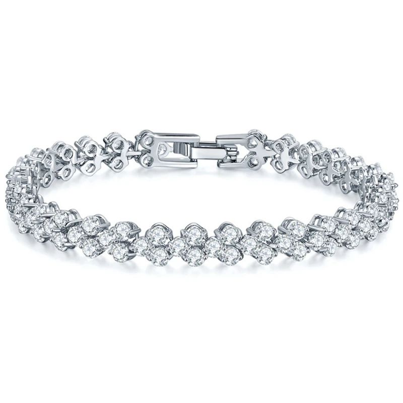 Роскошный Полный CZ Циркон Высокое качество браслеты для женщин Изысканный Bling талисманы браслет невесты свадебные ювелирные изделия