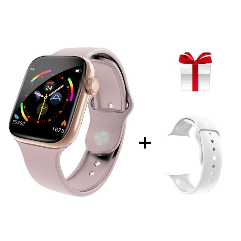 pink add strap Топ W4 Смарт часы для женщин браслет Мода Спорт Полный сенсорный фитнес-трекер для измерения сердечного ритма умные часы для мужчин Прямая поставка - Цвет: pink add strap