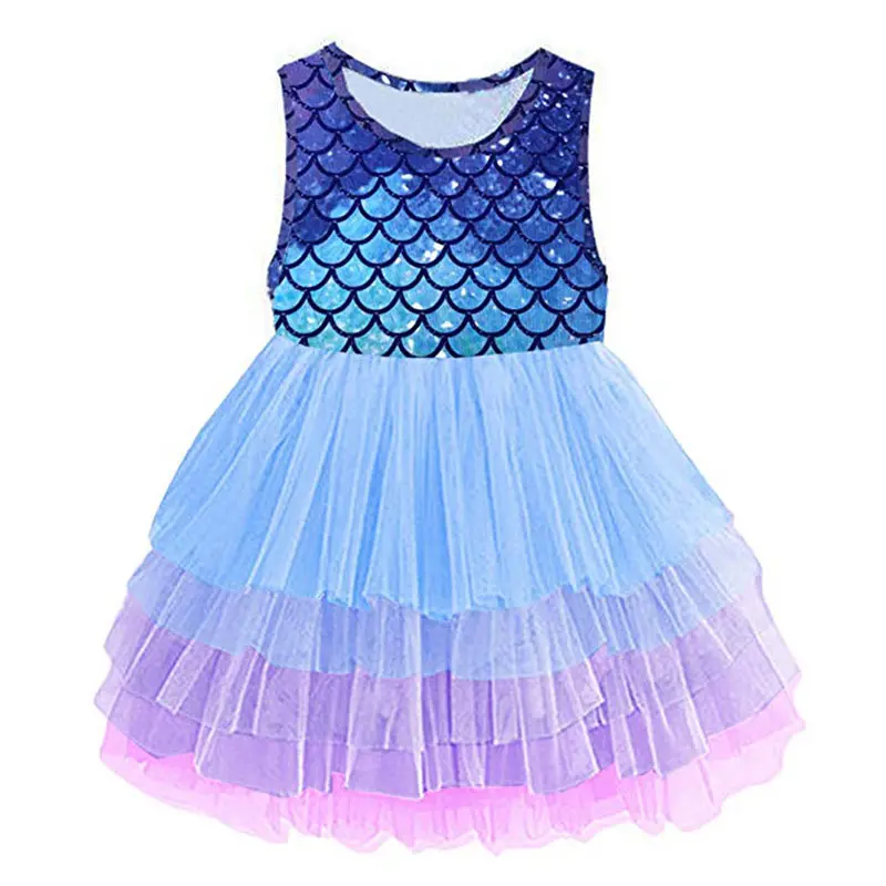 DXTON платье принцессы для девочек; летние детские платья; пляжные вечерние платья; Vestidos; Сетчатое платье-пачка с героями мультфильмов; хлопковая одежда для маленьких девочек; От 3 до 8 лет
