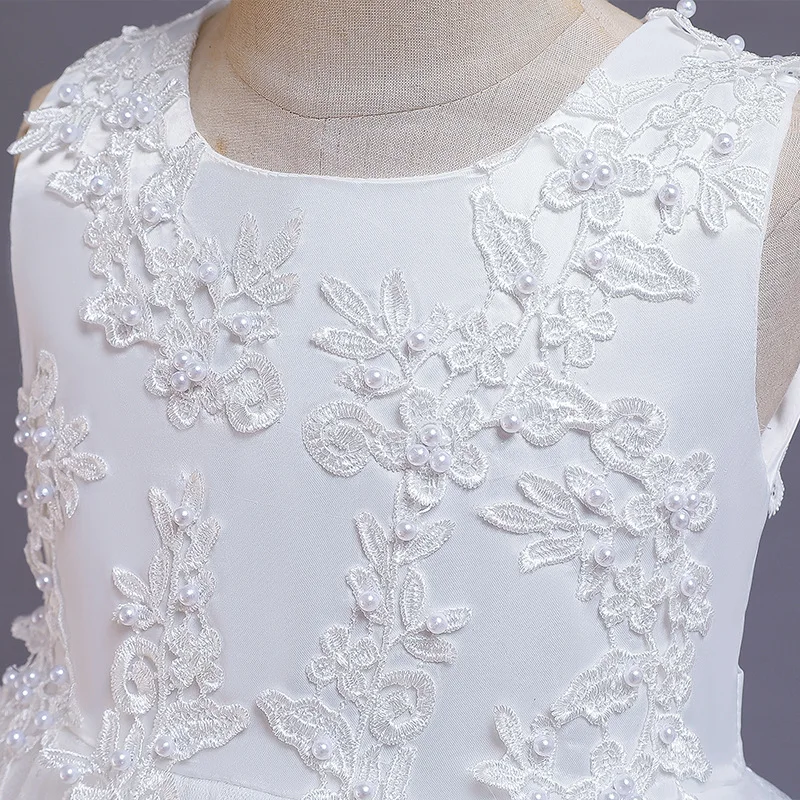 Kids Dresses Girls Lace Dress Embroidered Gown Princess Clothes Children Formal Evening Party Flower Girls Wedding Vestidois