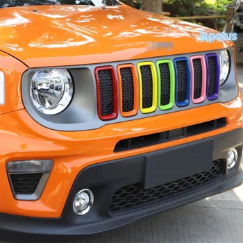 

Lapetus Front Up Grid Grill Grille Racing Ring Decoration Frame Cover Trim Fit For Jeep Renegade 2019 2020 ABS Car Body Styling