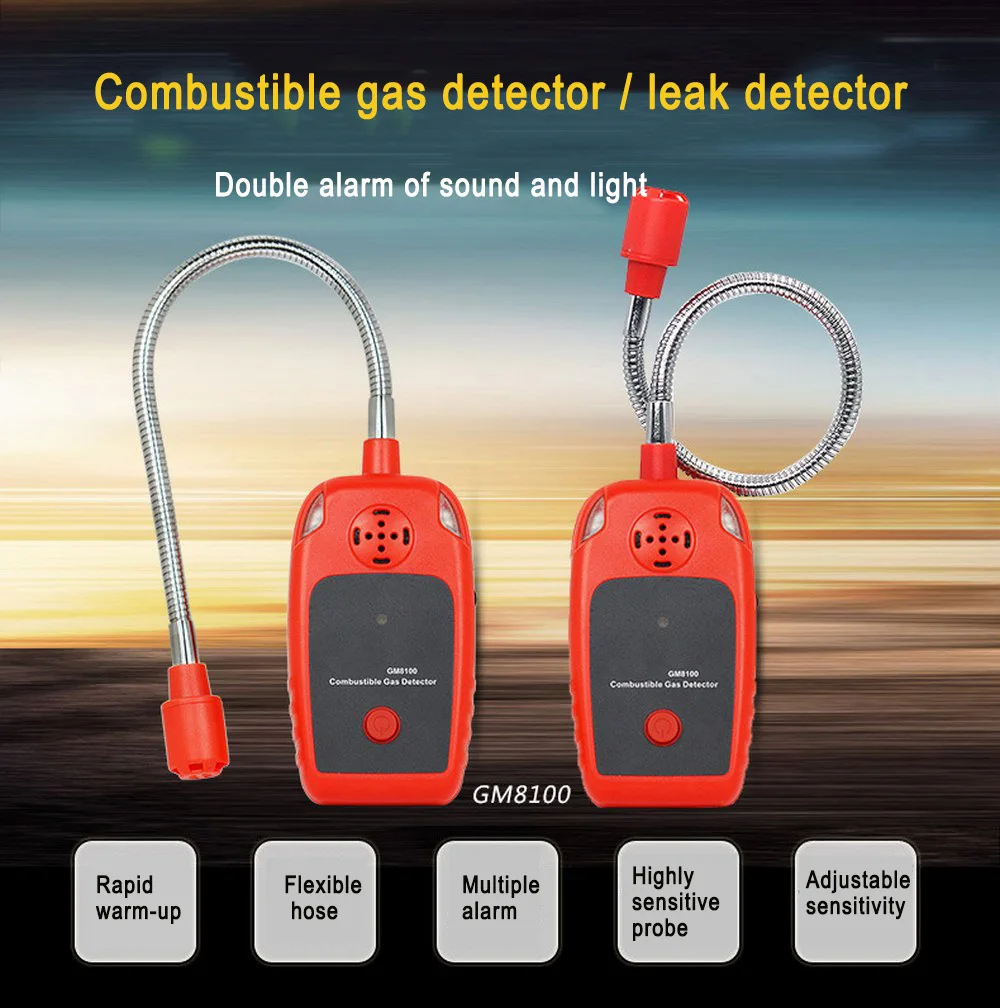Combustible Gas Detectors Leak Detector Sound Light Alarm System LPG