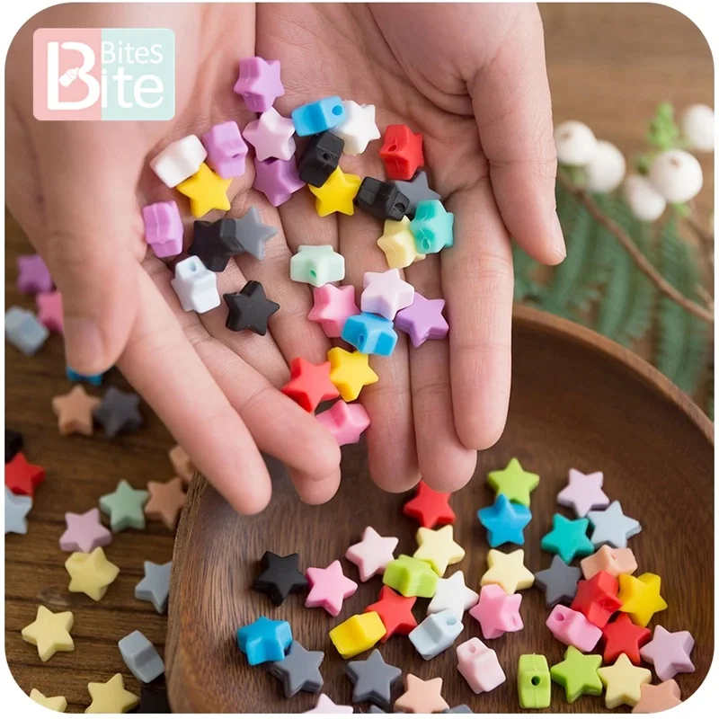 Best Offers Baby Rodent Baby-Products Silicone Beads Bite Bracelet Food-Grade 10pcs Star Diy-Crafts 9gLmlx70j
