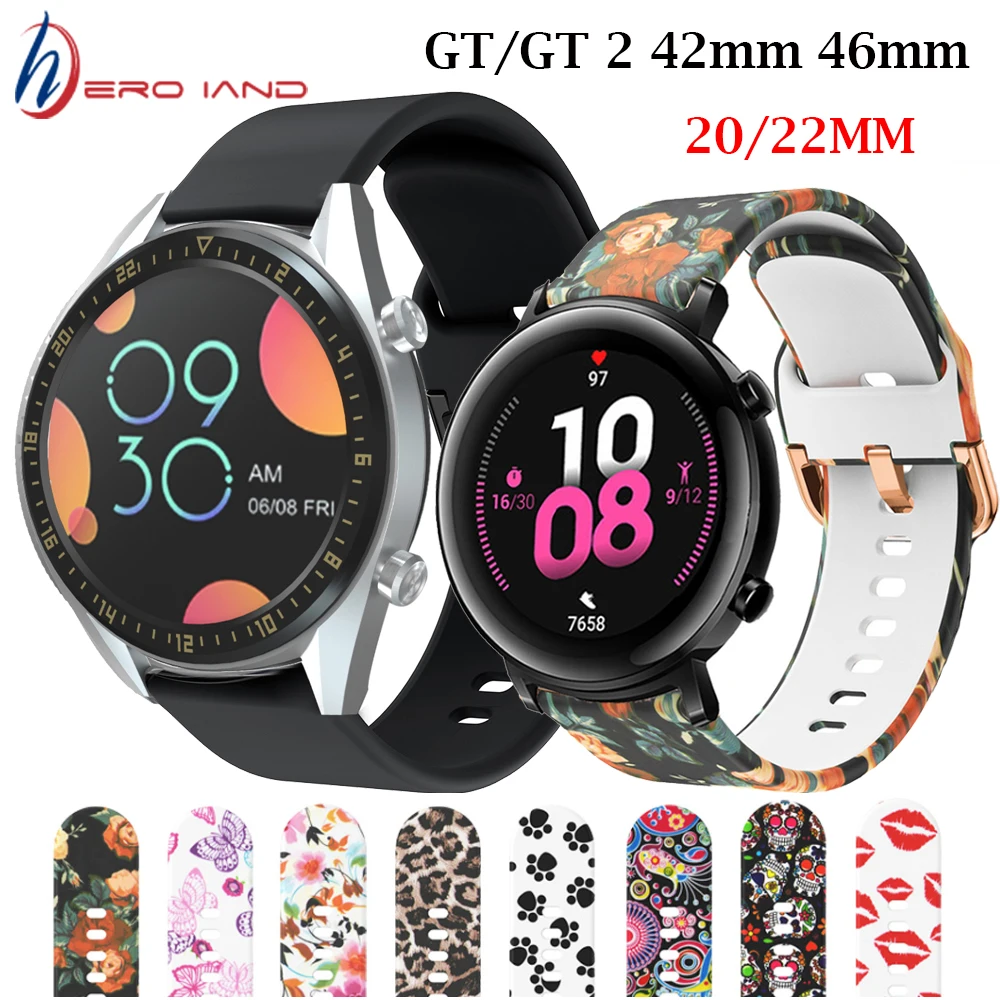 

For Huawei Watch GT2 GT 2E GT 2 GT 42mm 46mm Smart Watch 20mm watch strap Silicone Watchbands ремешок 22mm watch band bracelet