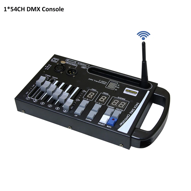 1Pcs 54CH Console Беспроводной передатчик по протоколу DMX приемник перезаряжаемый DMX512 лазерный светильник контроллер беспроводной контроллер для сценического эффекта DJ Disco - Цвет: 1Pcs 54CH Console