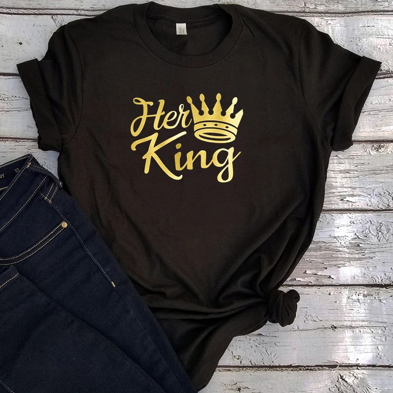 Женская рубашка с надписью King and Queen | одежда