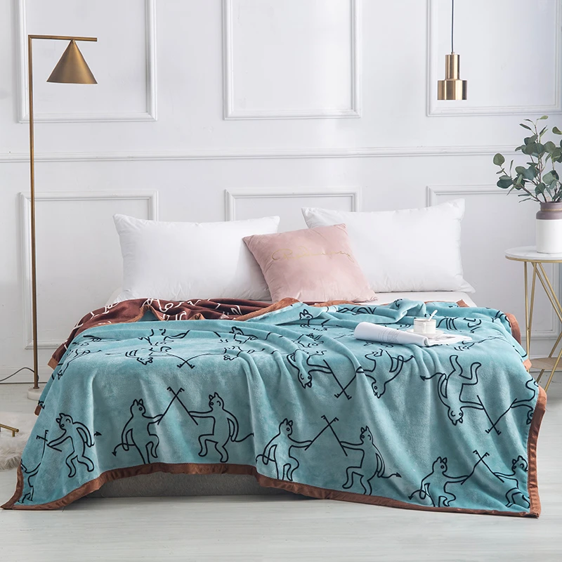 Light Luxury Composite Blanket Raschel Wool Soft Blanket Fleece Crystal Blanket Double Sided Knight Pattern High Quality Textile Blankets Aliexpress