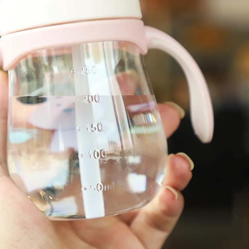 Newborn Infant Straw Bottle Defence Fall Feeding Baby Sippy Bottle Anti-flatulence Articles Material Water Cup 280ml