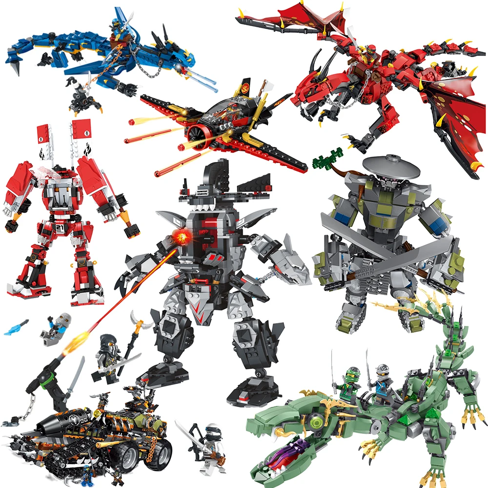 

Fire Dragon Man Robots Friends Ninjagoed Series Building Blocks Compatible with legoINGLYS Bricks Figures Toys for Children