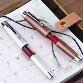 

Moonman T2 Elastic Piston Fountain Pen Acrylic Metal Matte Body F Nib Ink Pen Original Box