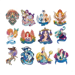 Doze constelações animação 3d horoscop quebra cabeças de madeira família jogos educativos decoração para casa em forma cartão presentes de natal