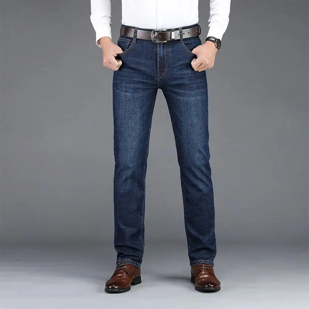 Men's Vintage Middle Rise Regular Straight Leg Fit Selvedge Denim Jeans Men's Stretch Straight Leg Jeans